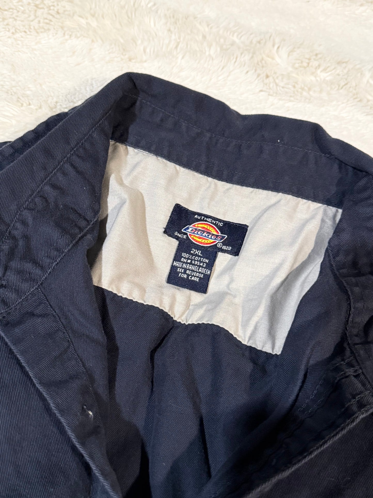 00’s Navy Dickies Button Up Shirt (XXL)