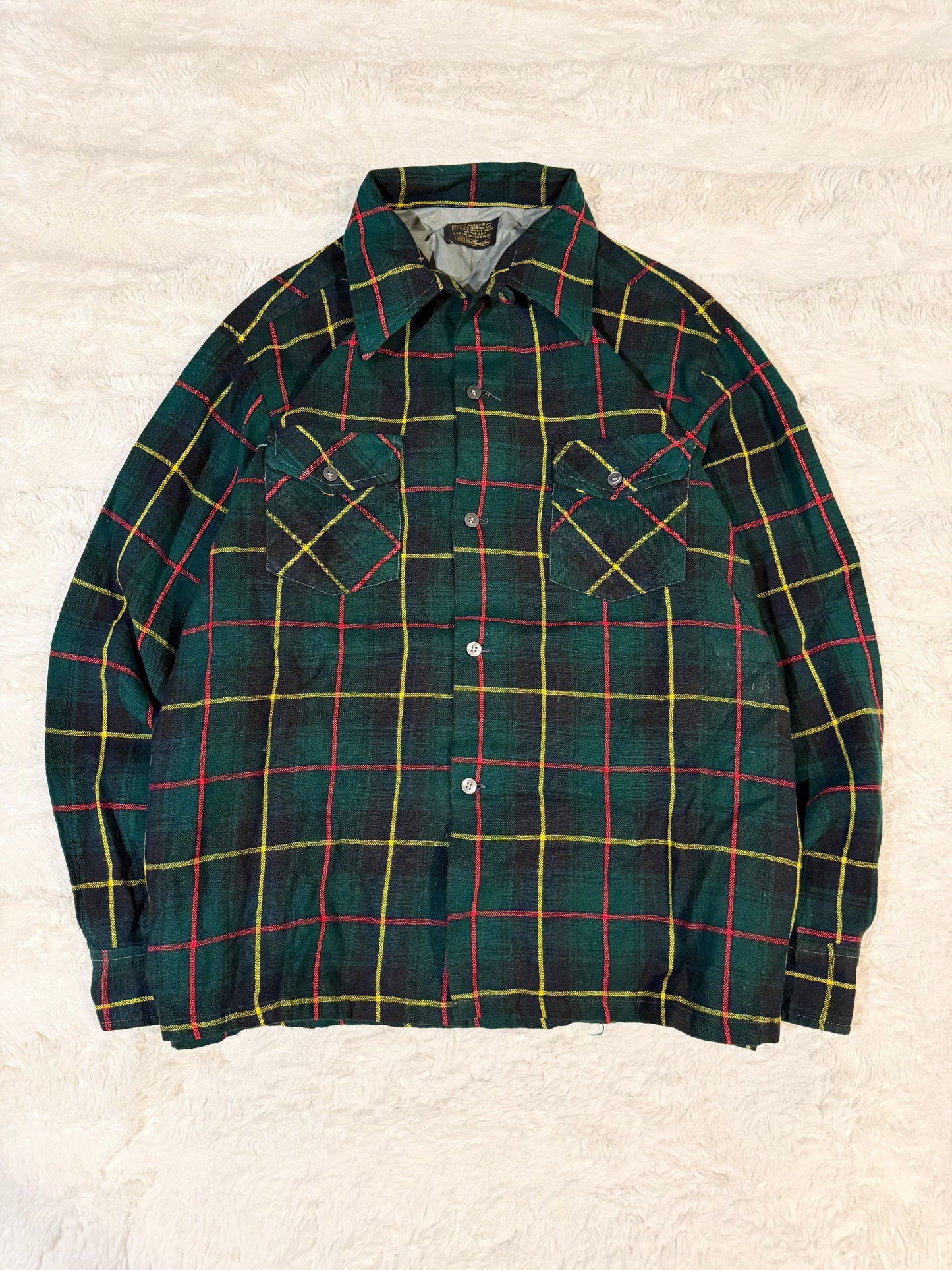 70s Sears Wool Loop Collar Shirt (L)