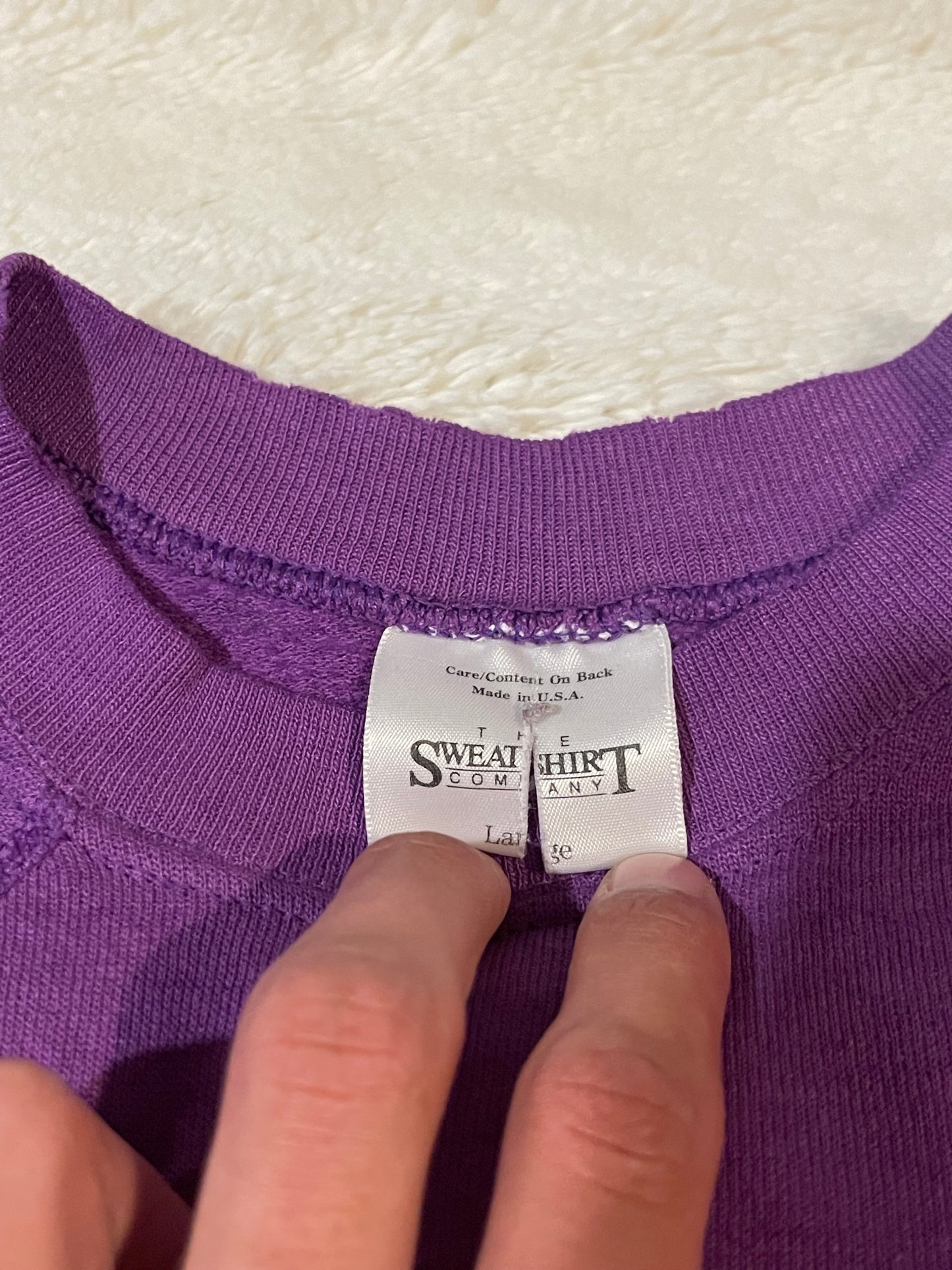 80s Purple Crewneck Thrashed (M)