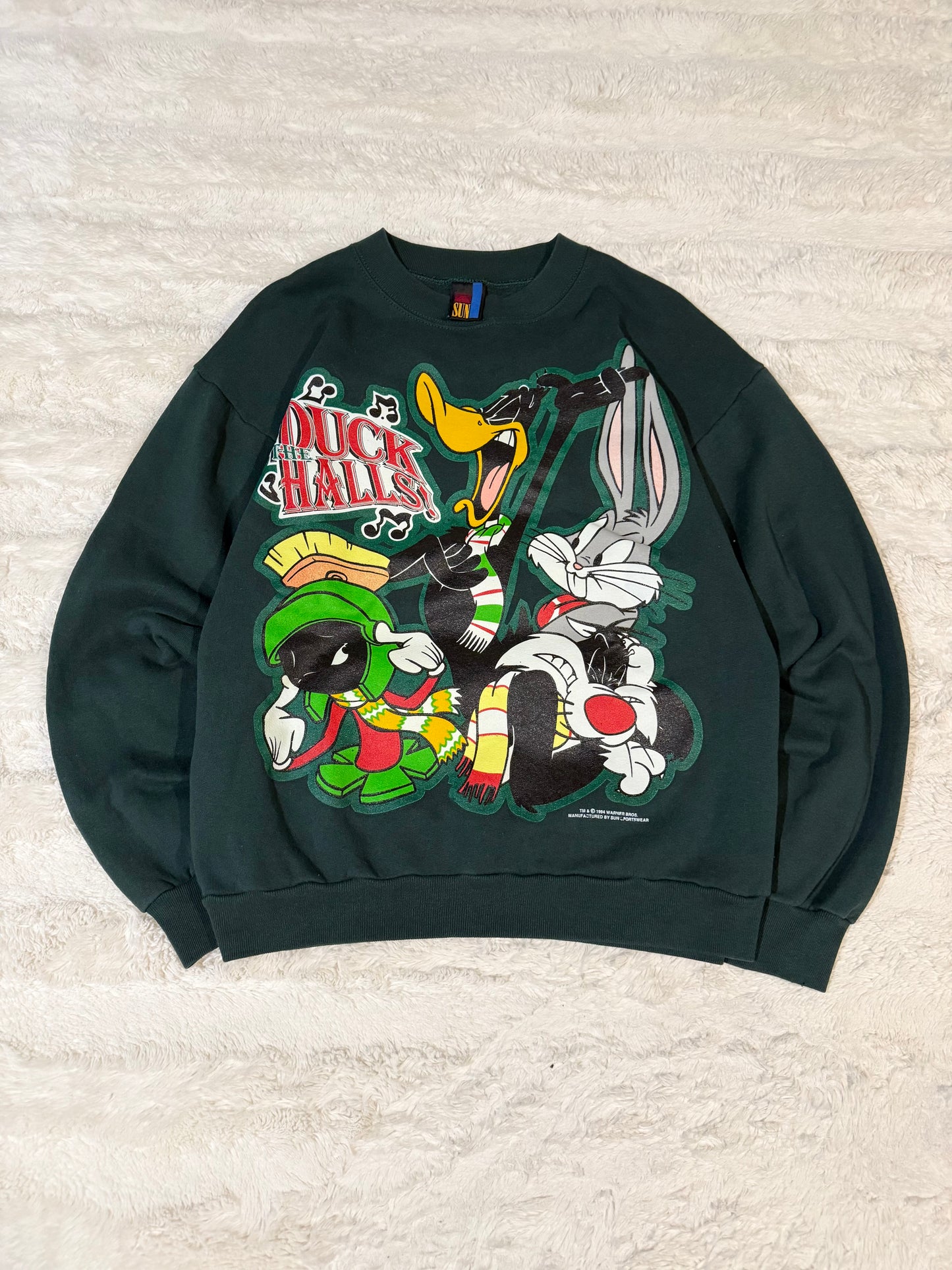 Vintage 1994 Looney Tunes Duck The Halls Crewneck (M)