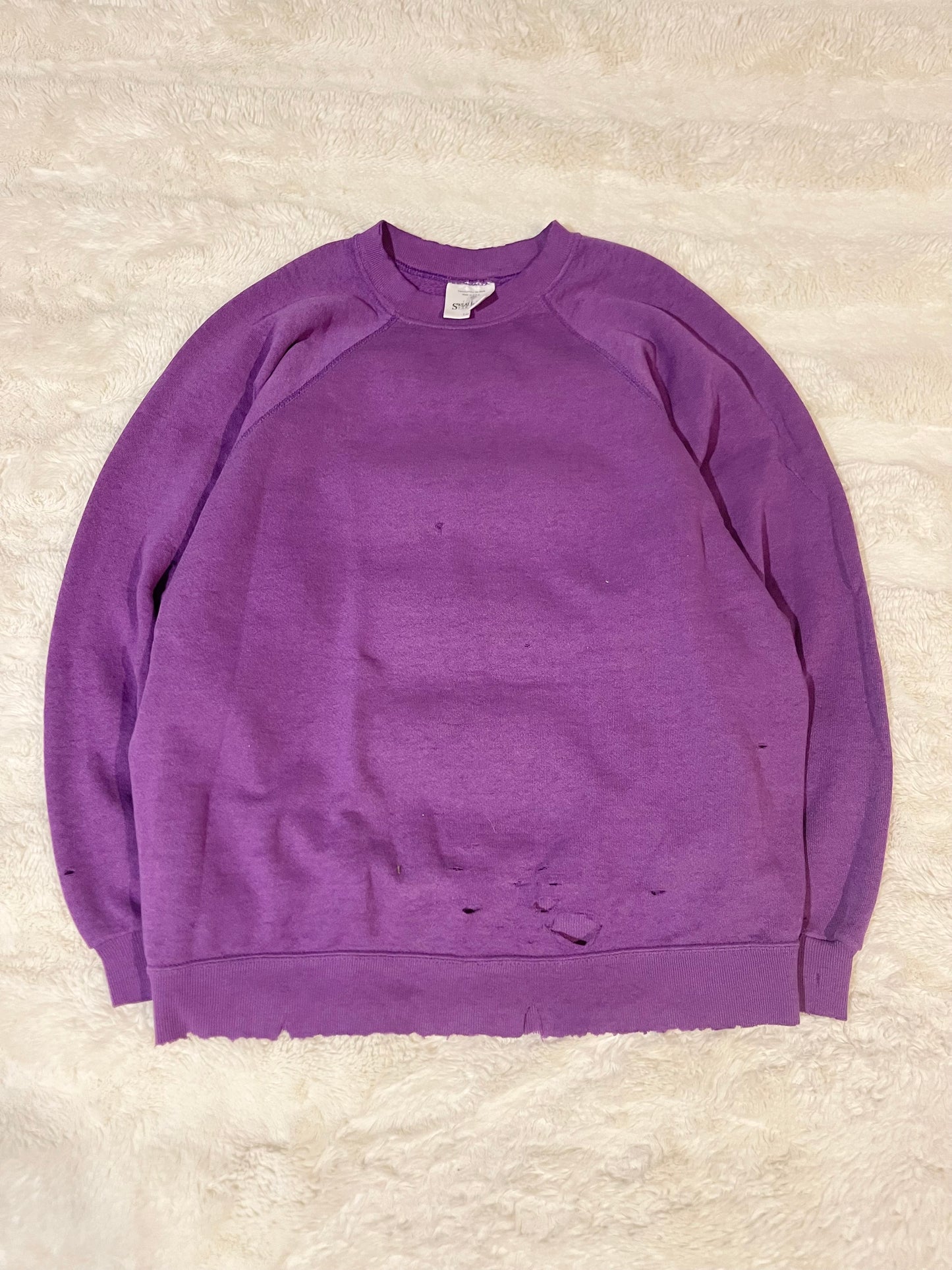80s Purple Crewneck Thrashed (M)
