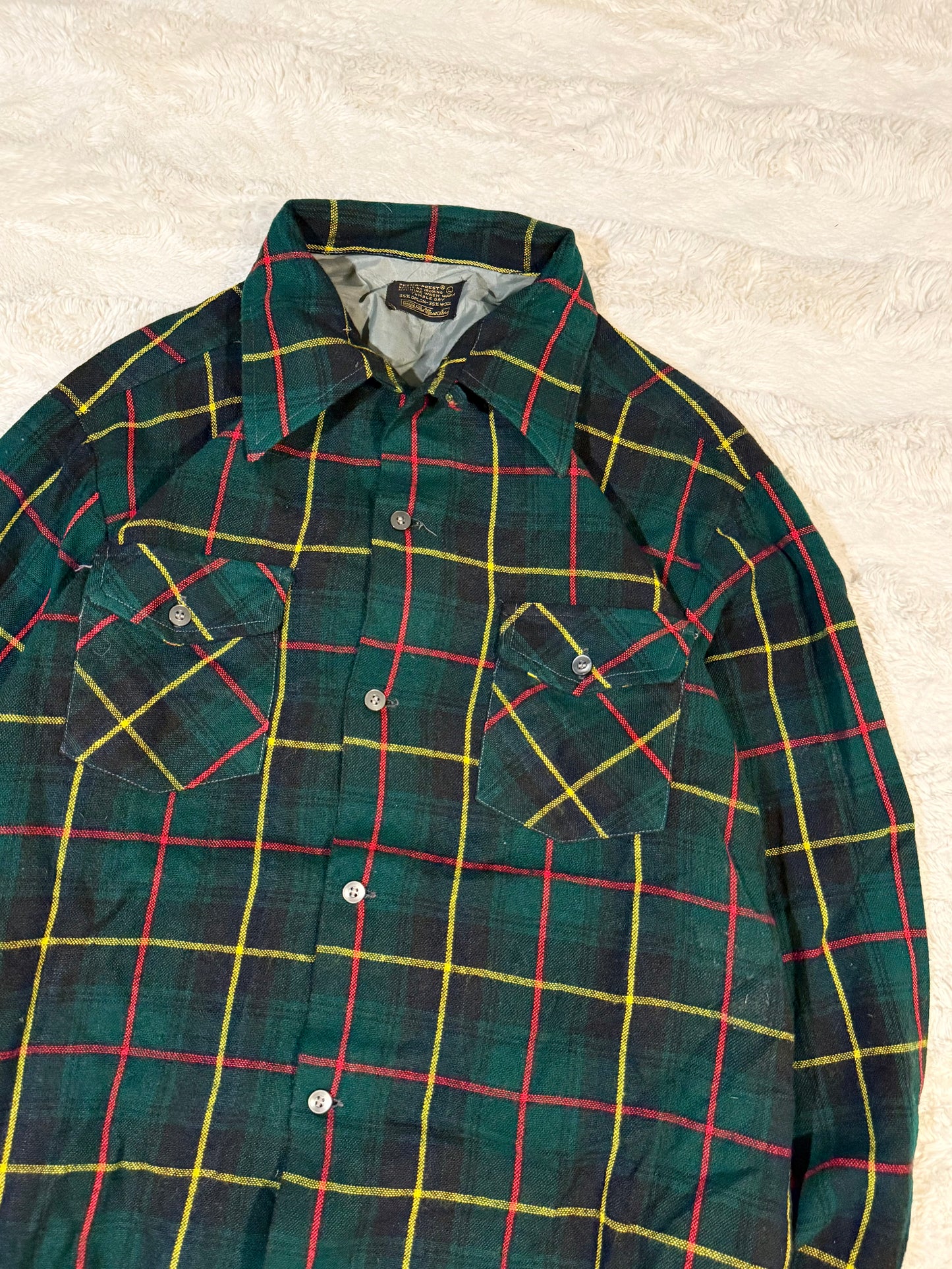 70s Sears Wool Loop Collar Shirt (L)