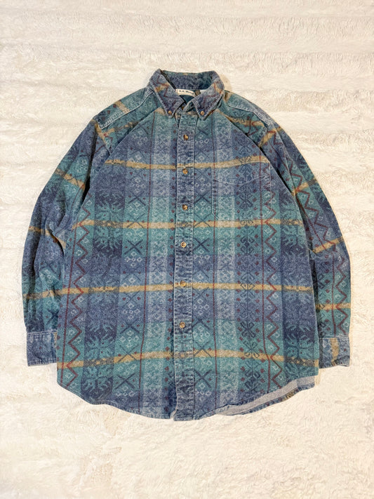 90s LL Bean Aztec Button Up (L)