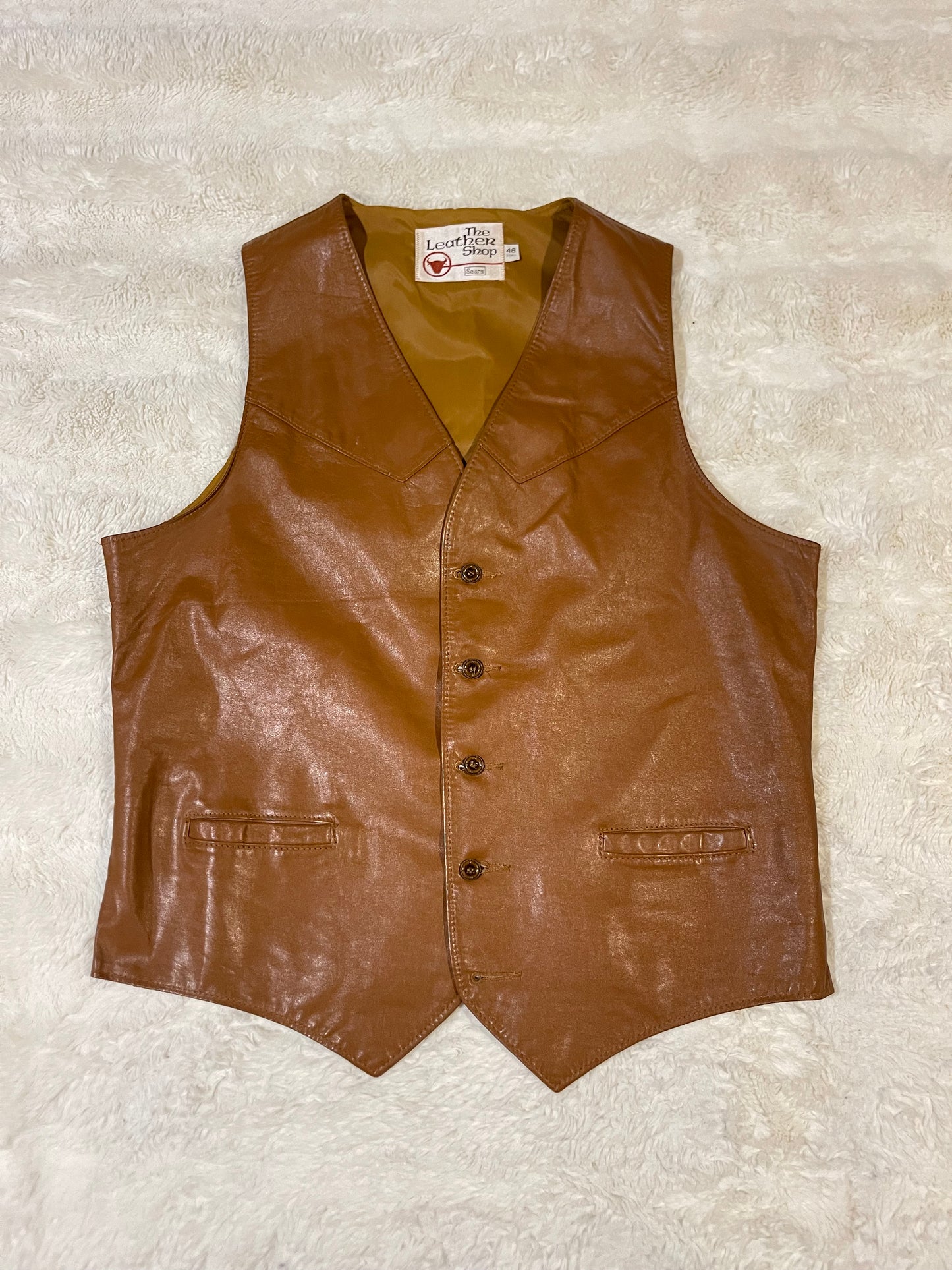 70s Sears Genuine Leather Vest (L)