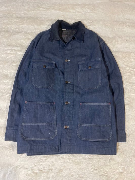 60s Denim Blanket Lined Chore Coat (XL)