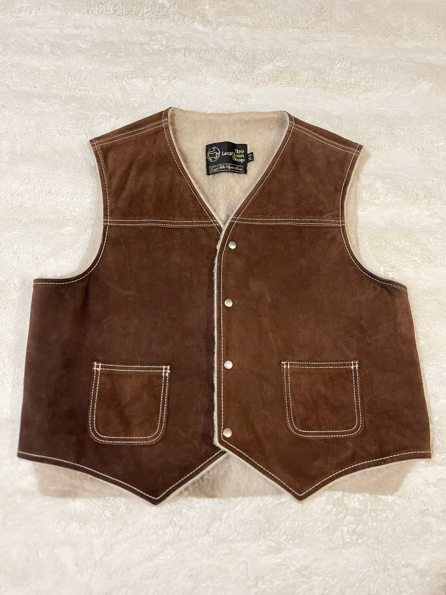 70s Sears Leather Vest (XL)