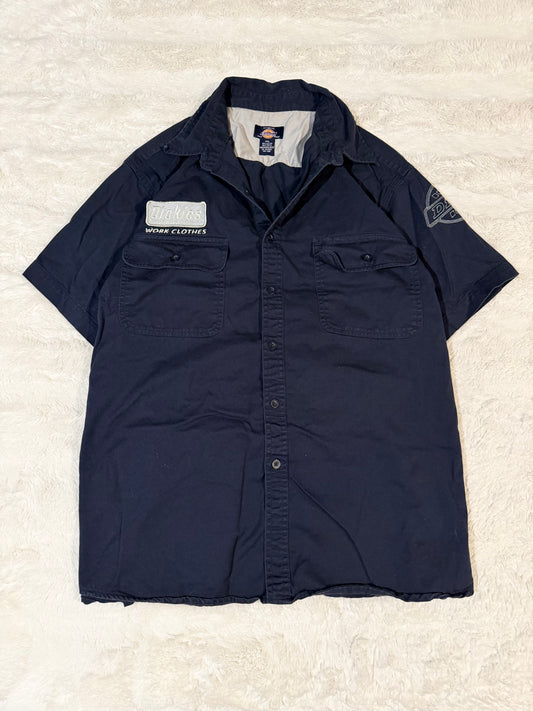 00’s Navy Dickies Button Up Shirt (XXL)