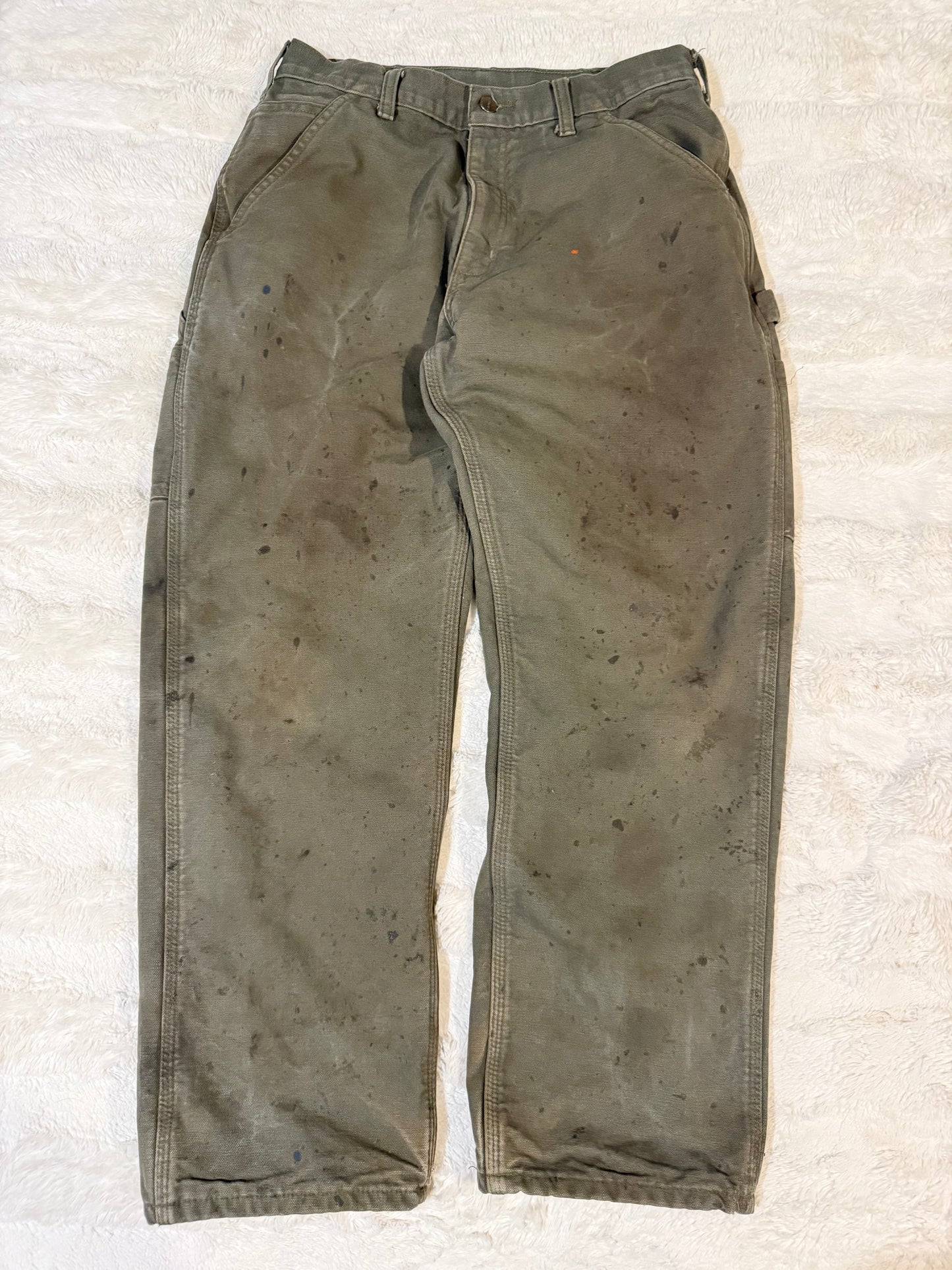 Green Carhartt Flannel Lined Pants (32x30)