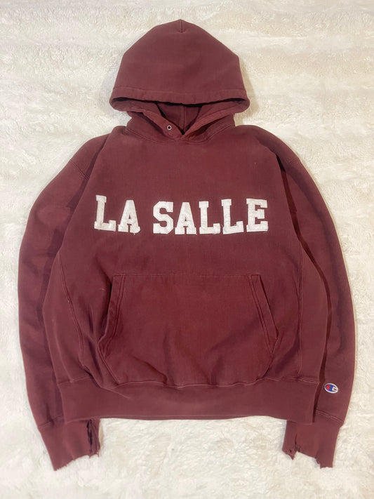 00’s La Salle Champion Reverse Weave Thrashed Hoodie (L)