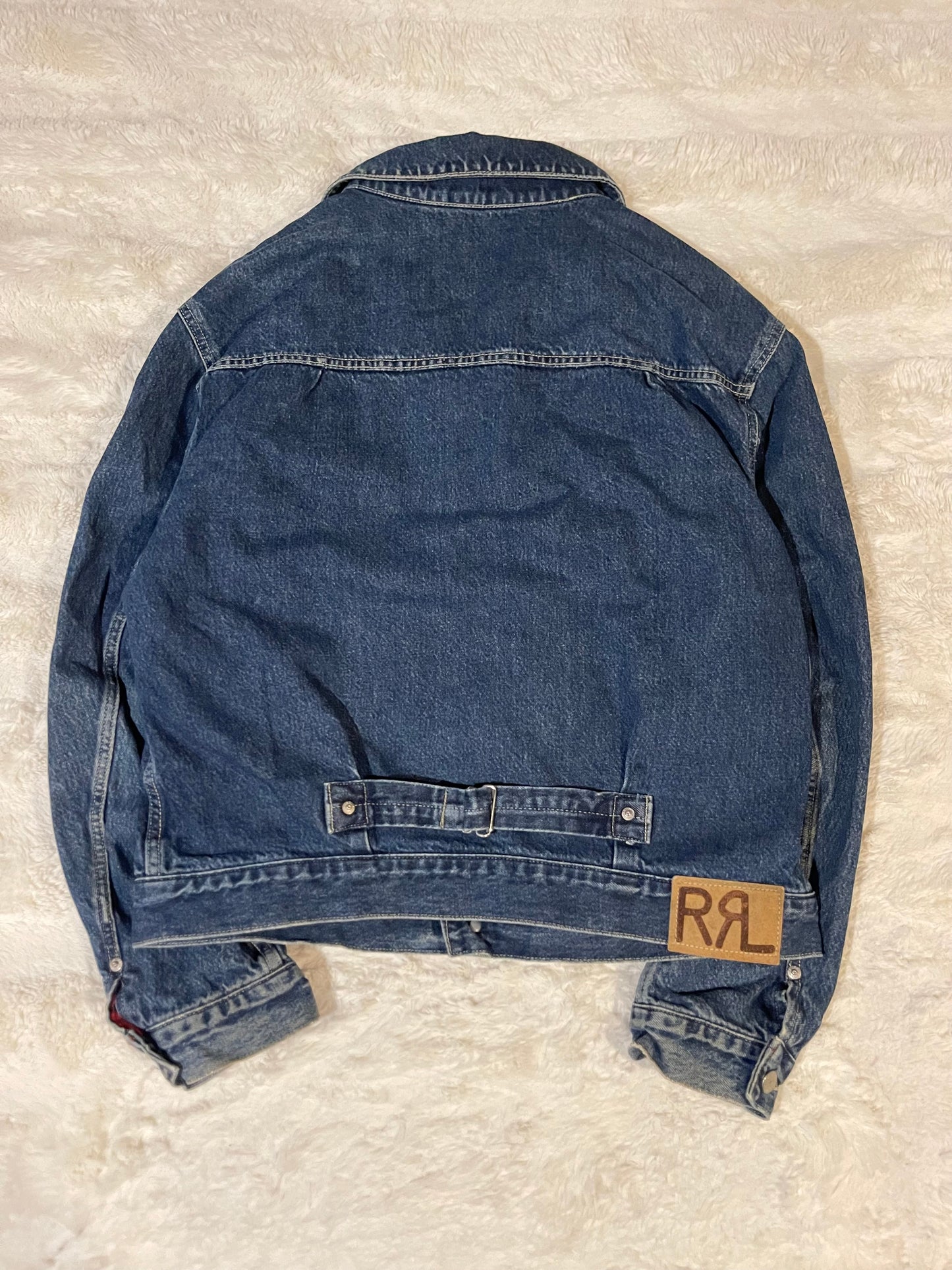 Double RL Type 2 Buckle Back Denim Jacket (L)