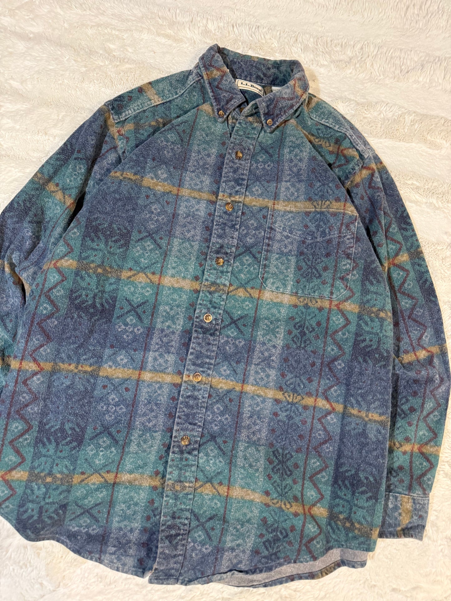 90s LL Bean Aztec Button Up (L)