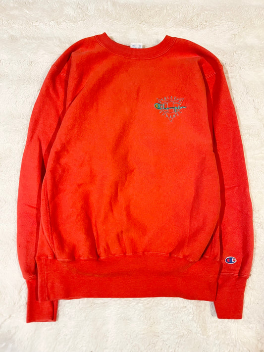 90s Red Champion Reverse Weave Crewneck (L)