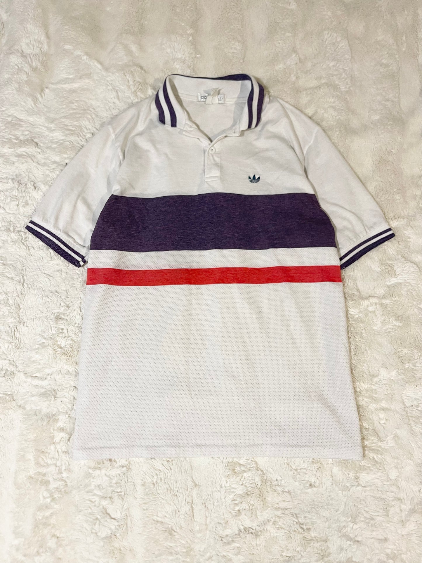 80s Adidas Button Up Tee (M)