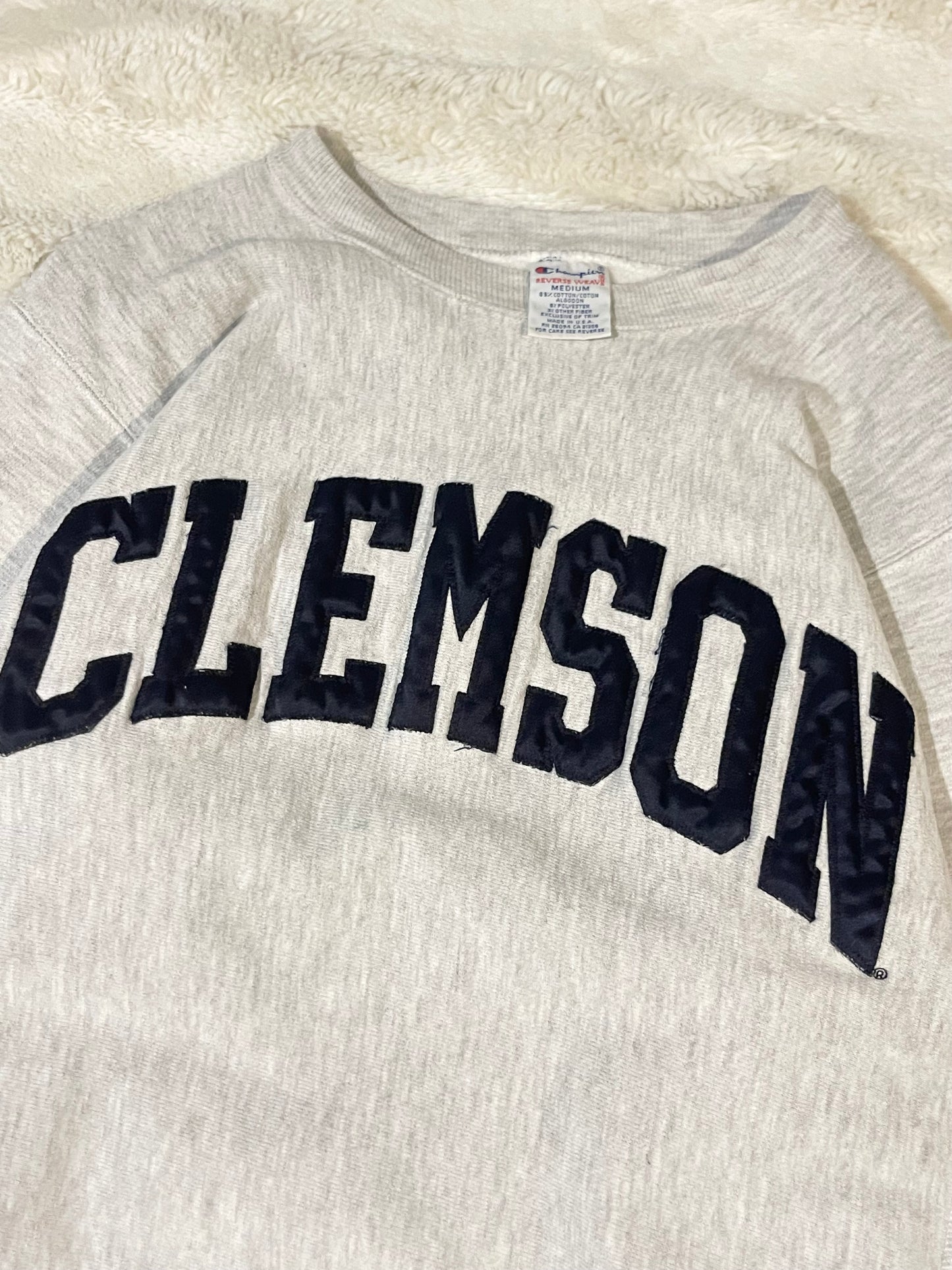 90s Clemson Champion Reverse Weave Crewneck (M)