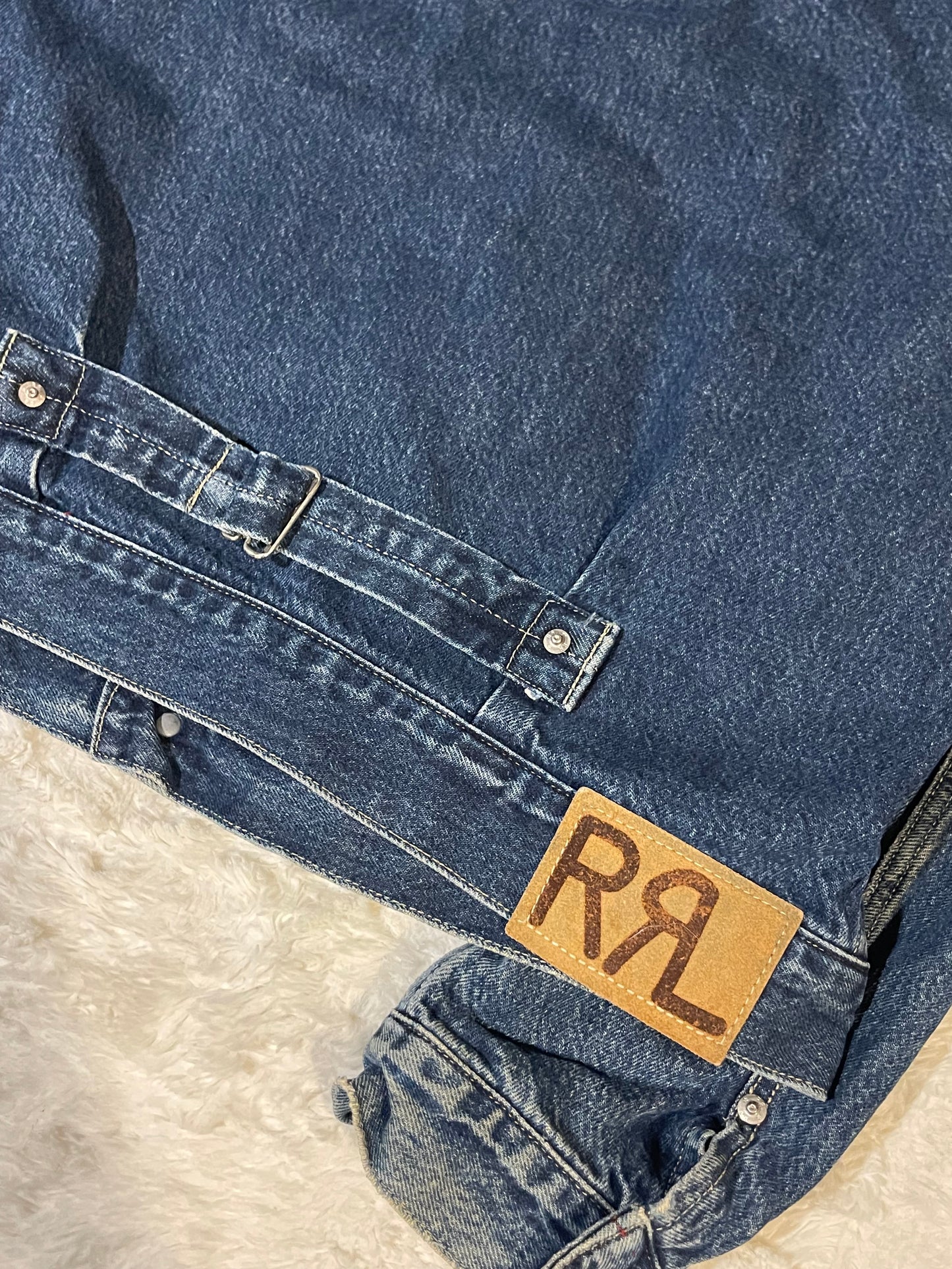 Double RL Type 2 Buckle Back Denim Jacket (L)