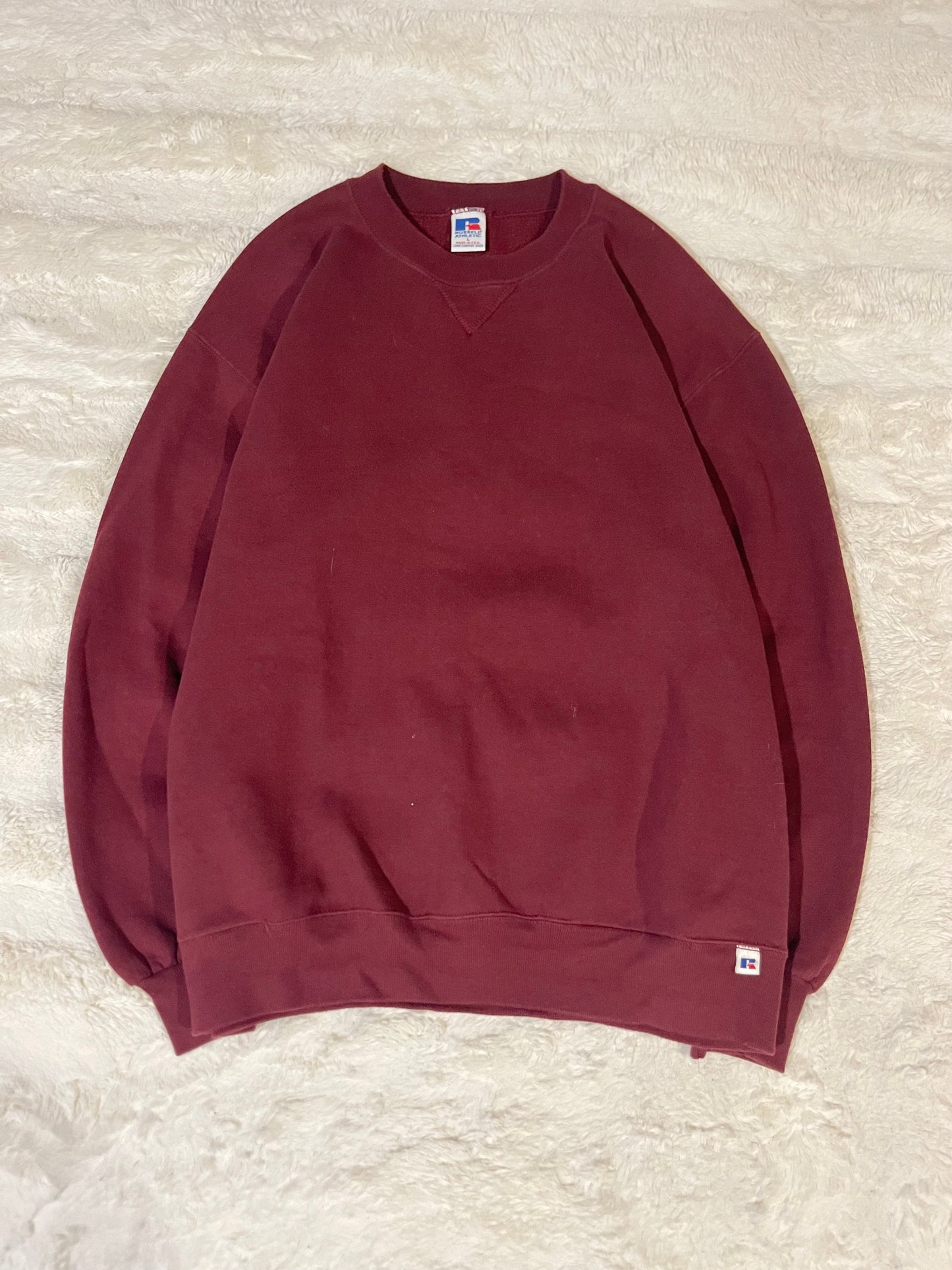 90s Maroon Russell Athletic Blank Crewneck (L)