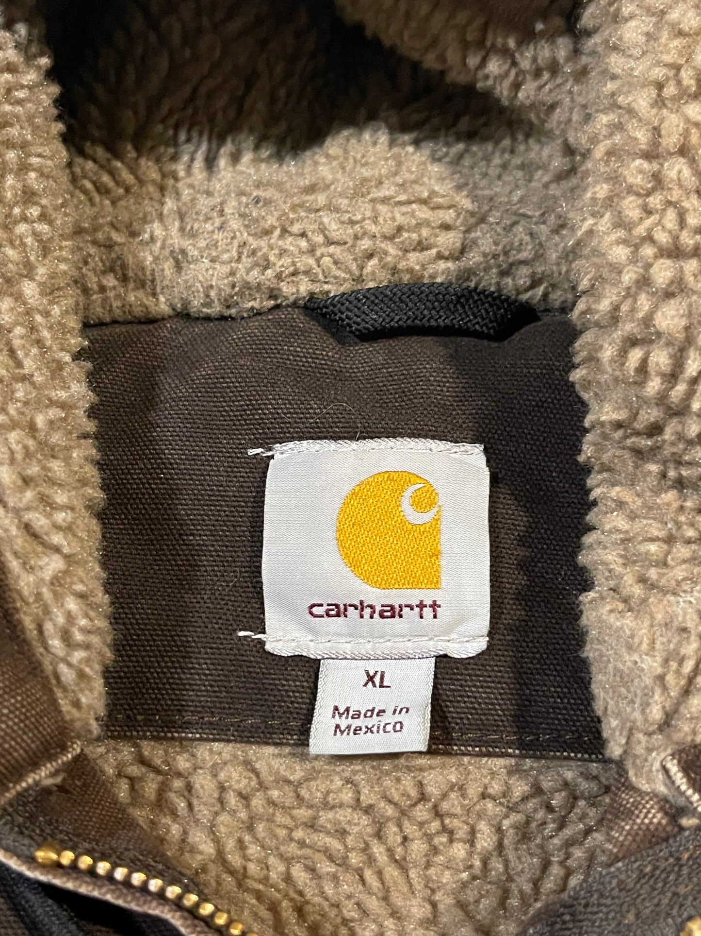 Brown Carhartt Sherpa Lined Jacket (XL)