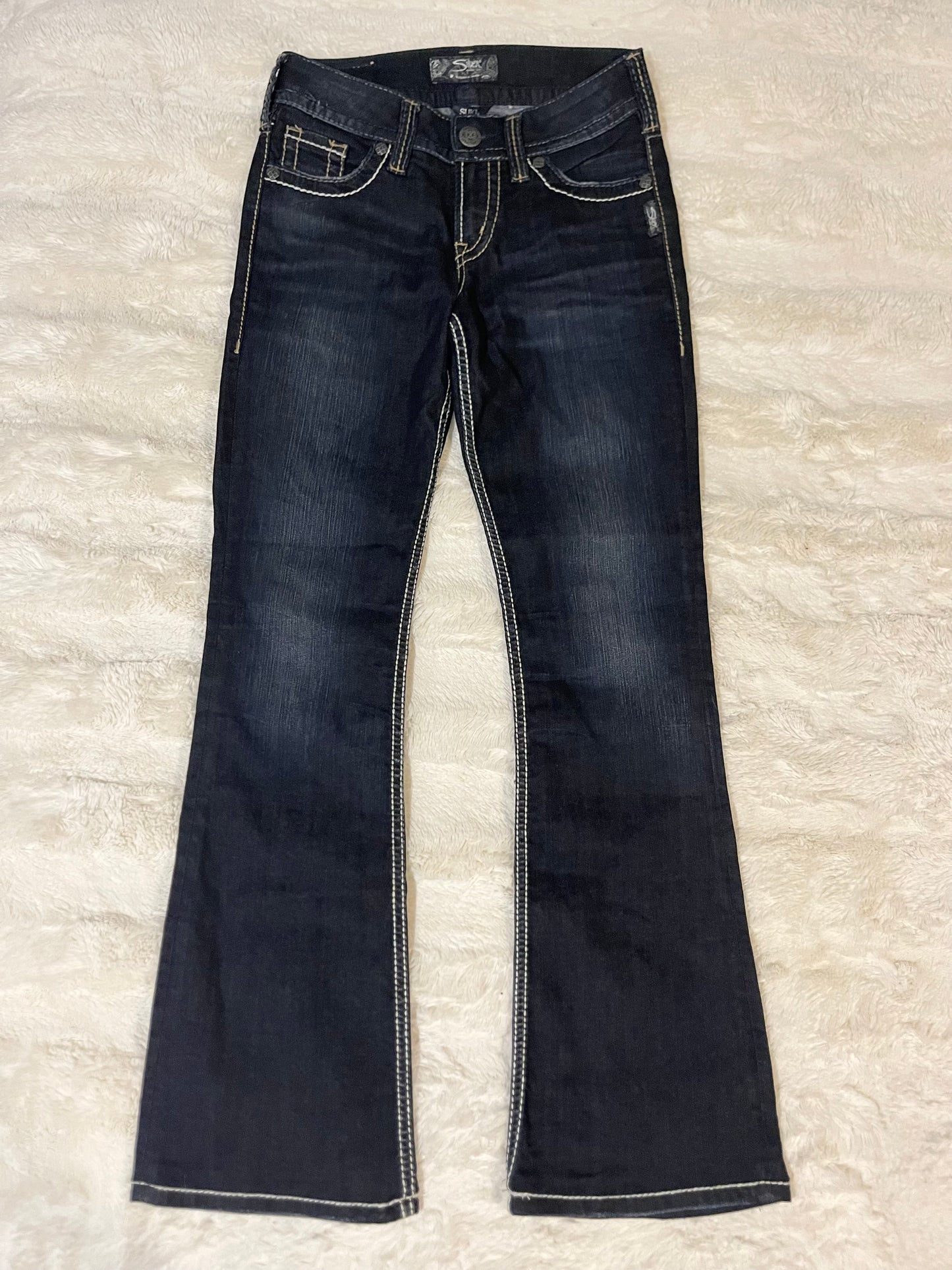 00’s Womens Silver Flared Jeans (26x32)