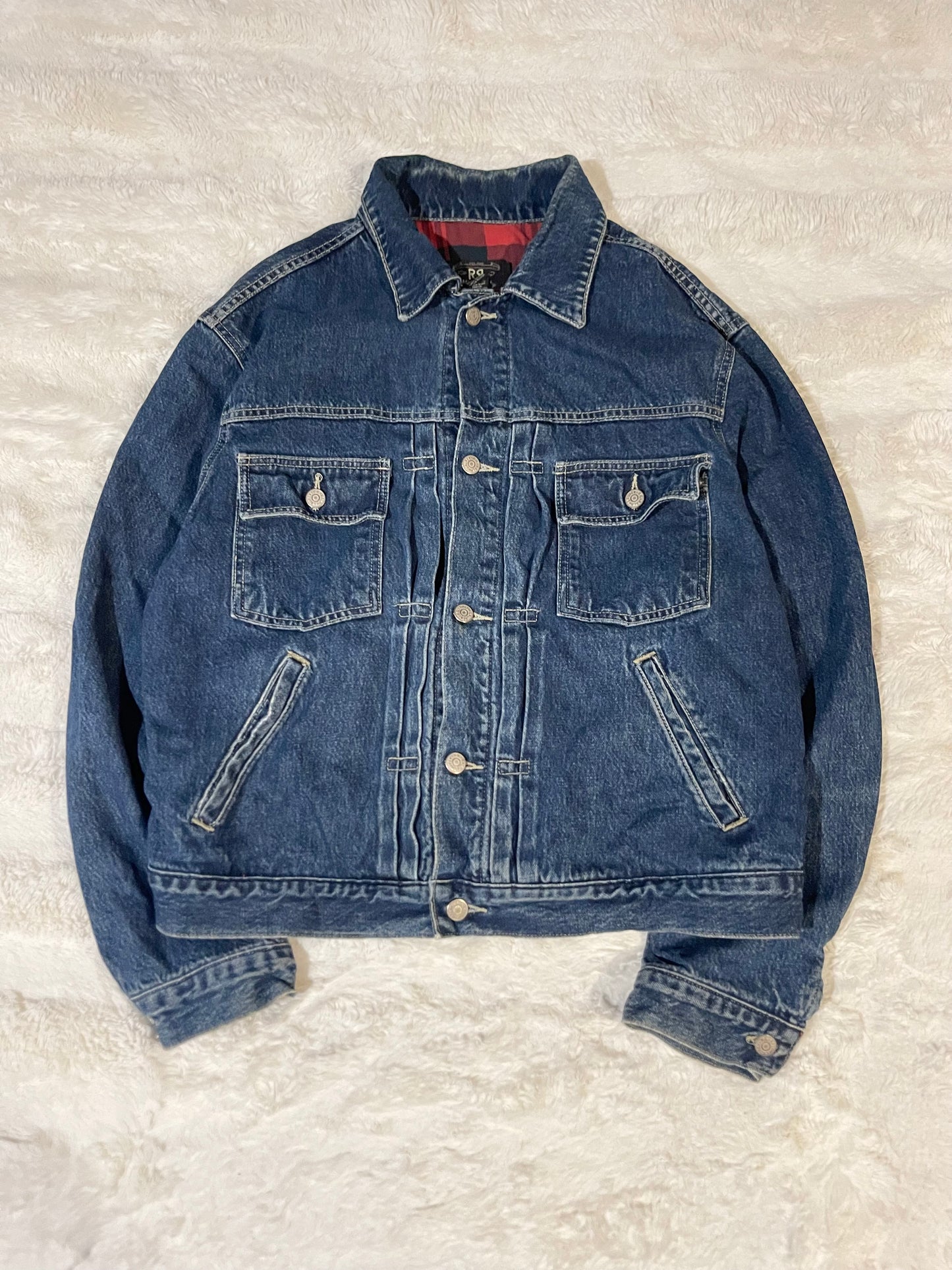 Double RL Type 2 Buckle Back Denim Jacket (L)