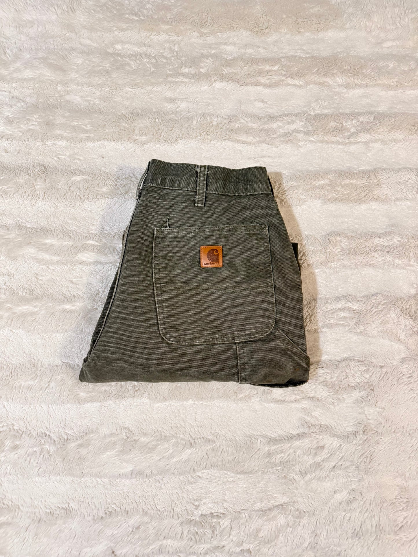 Green Carhartt Flannel Lined Pants (32x30)