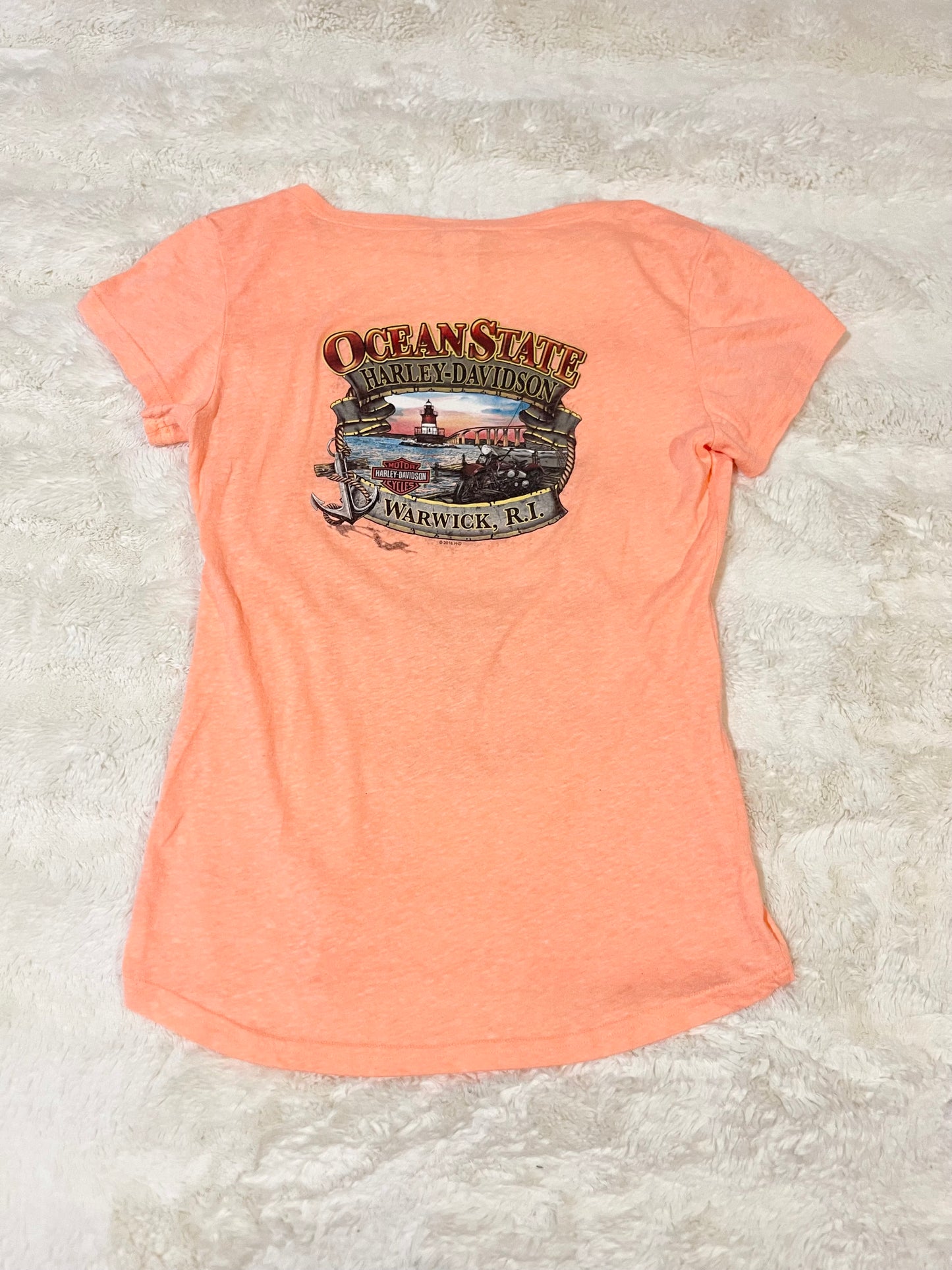 Womens Pink Harley Tee (M)