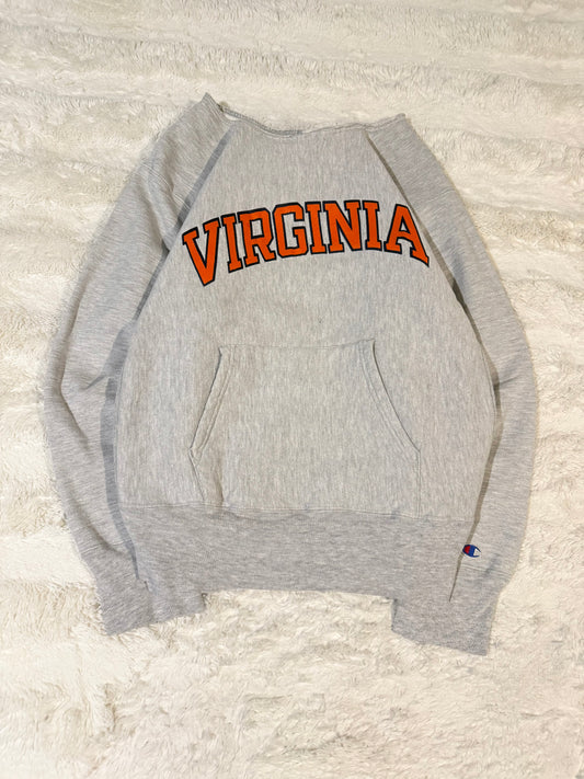 80s Cut Hood Virginia Champion Reverse Weave Crewneck (L)