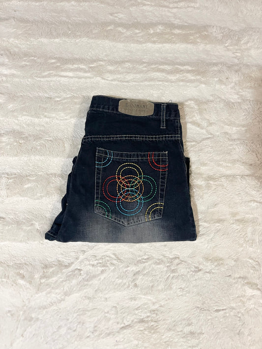 00’s Eddie Domani Embroidered Jeans (34x32)