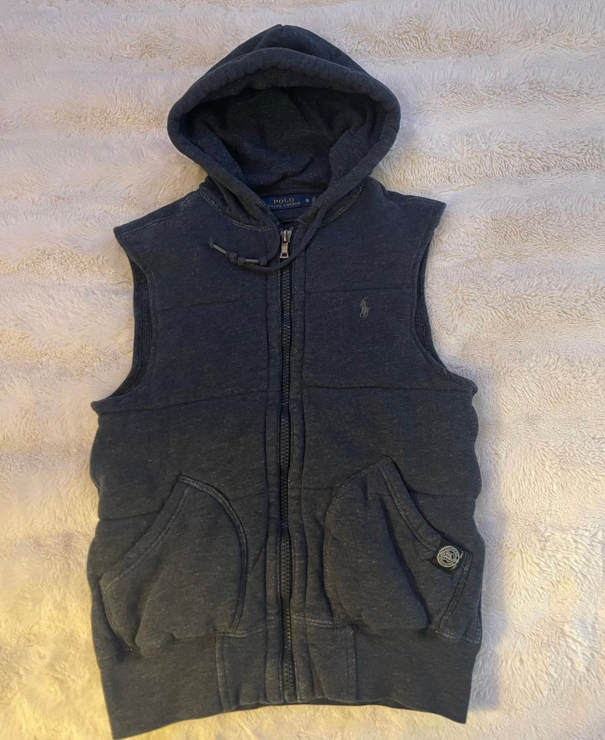 Navy Polo Puffer Vest (M)