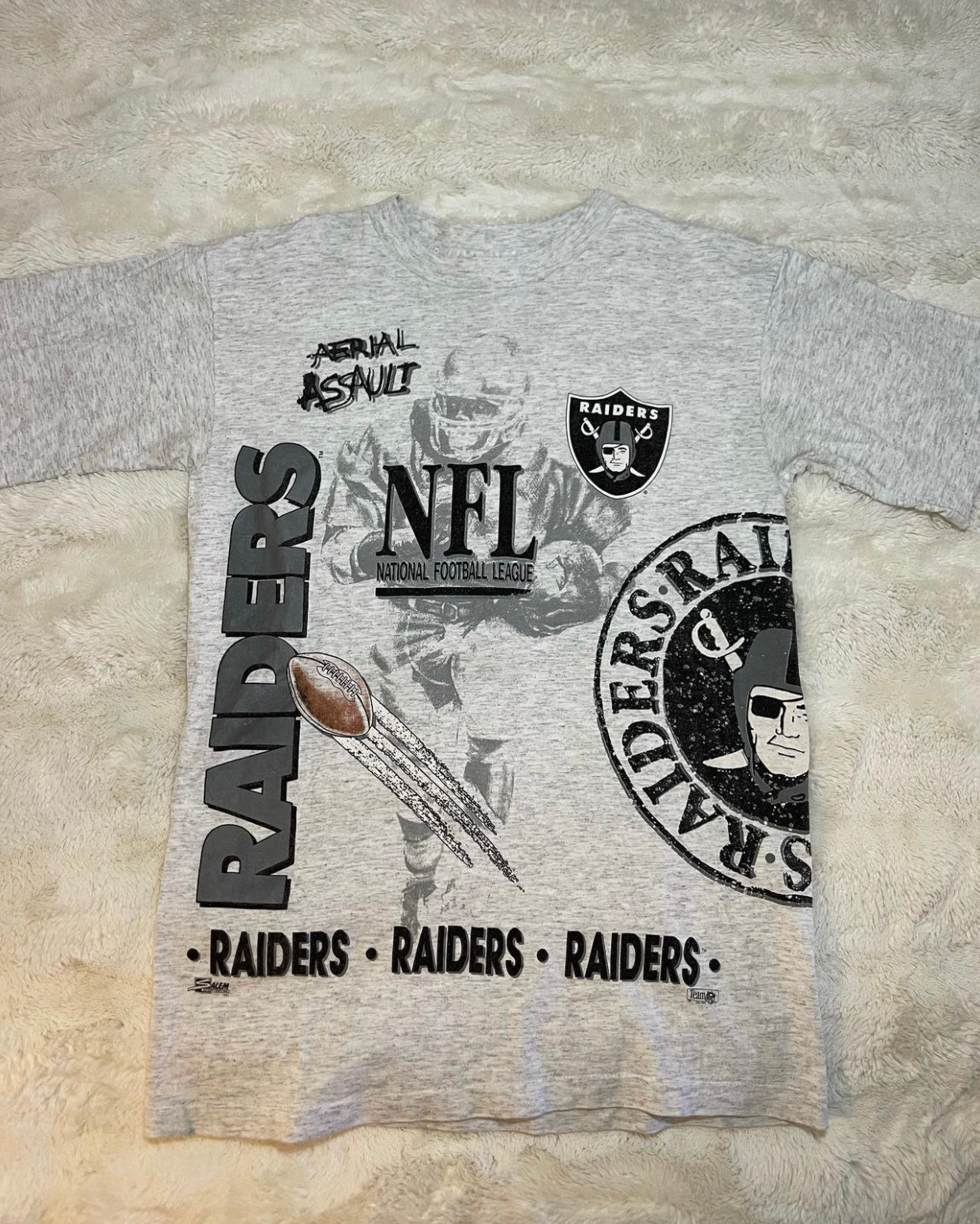 1991 Single Stitch Raiders AOP Tee (M)