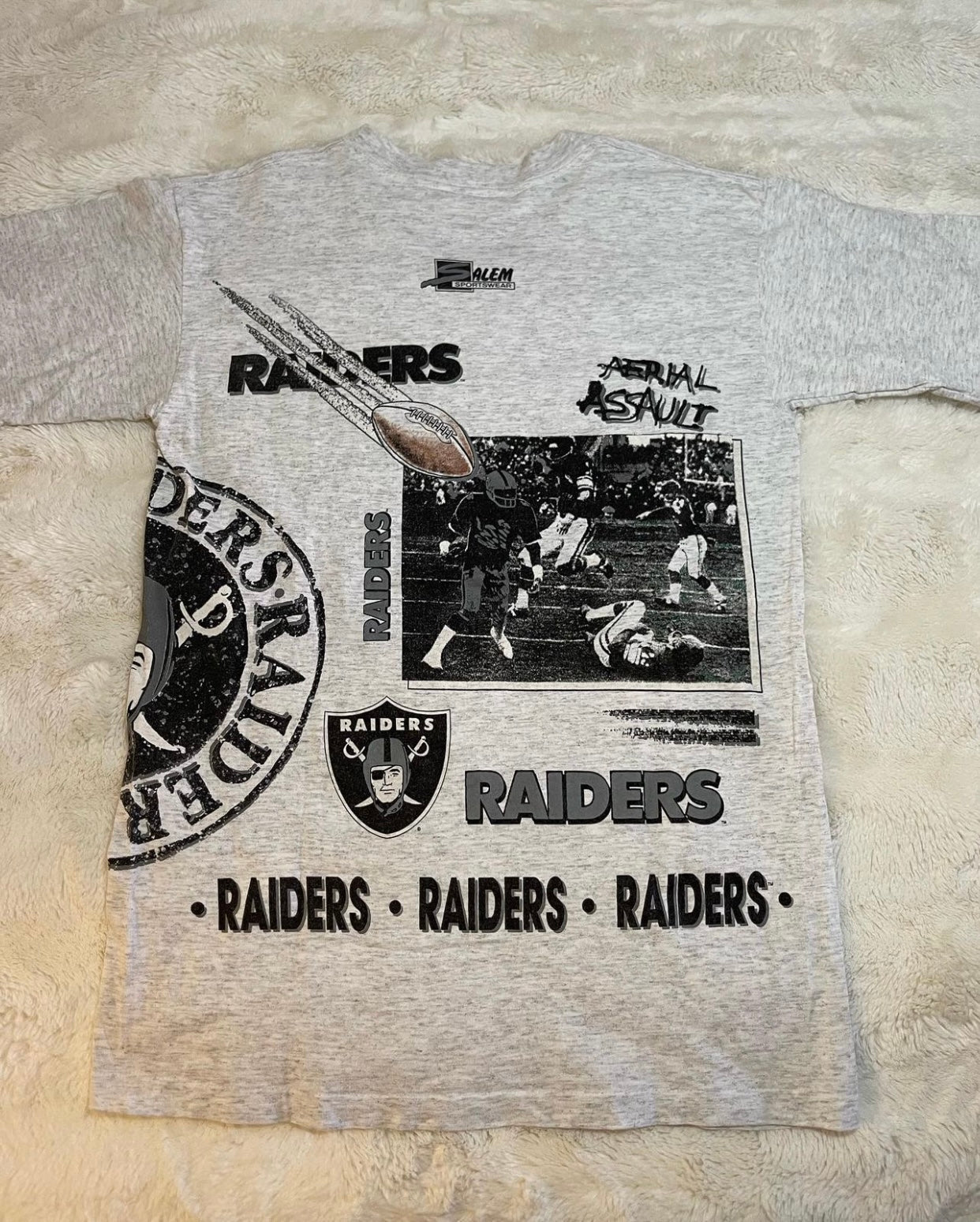 1991 Single Stitch Raiders AOP Tee (M)